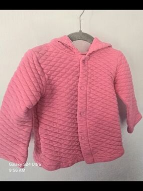 Kids Quilted Pink Hooded Jacket